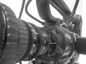Professional video camera for filming promotional videos, to which voiceover will be added